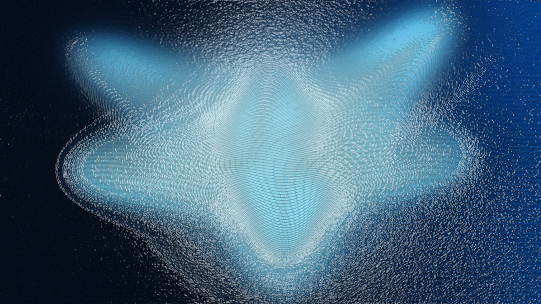 【Midjourney】High-res ratingリリース！画質評価機能の仕組みを解説 - Glowing blue digital waveform pattern on dark background with gradient light effect