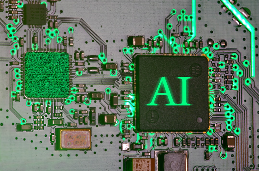 【ChatGPT】企業向け新機能リリース！ハイアット連携と業務効率化を徹底解説 - Glowing ai chip on a circuit board.